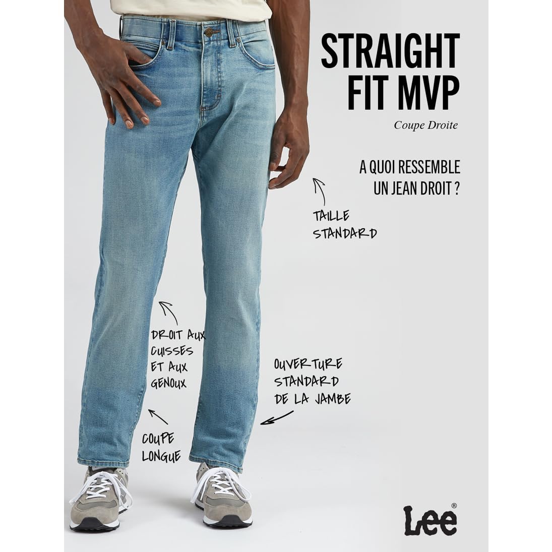 Lee Extreme Motion jean regular homme Rinse droit stretch