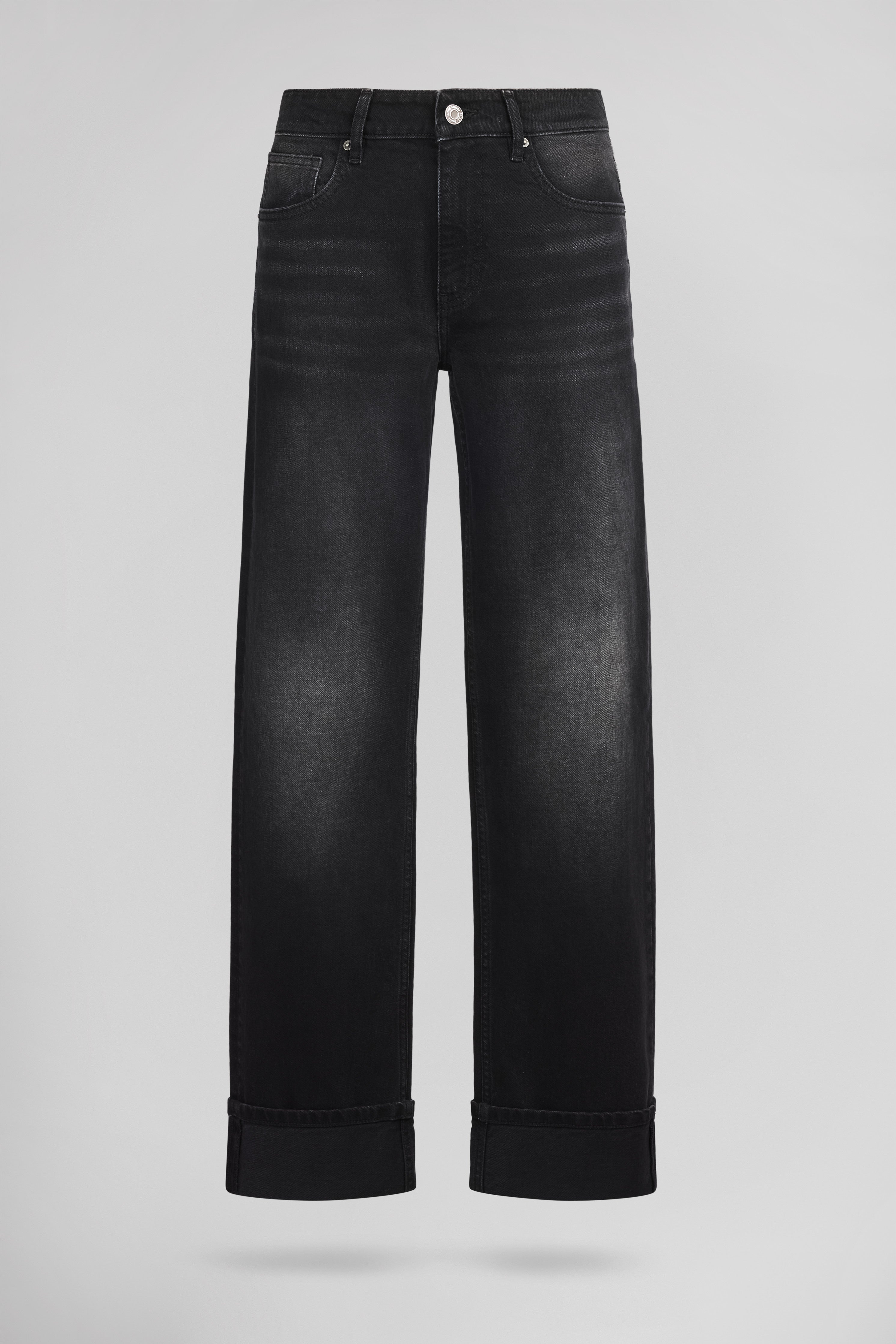 Teddy Smith Boyfriend Black Used jean droit noir femme