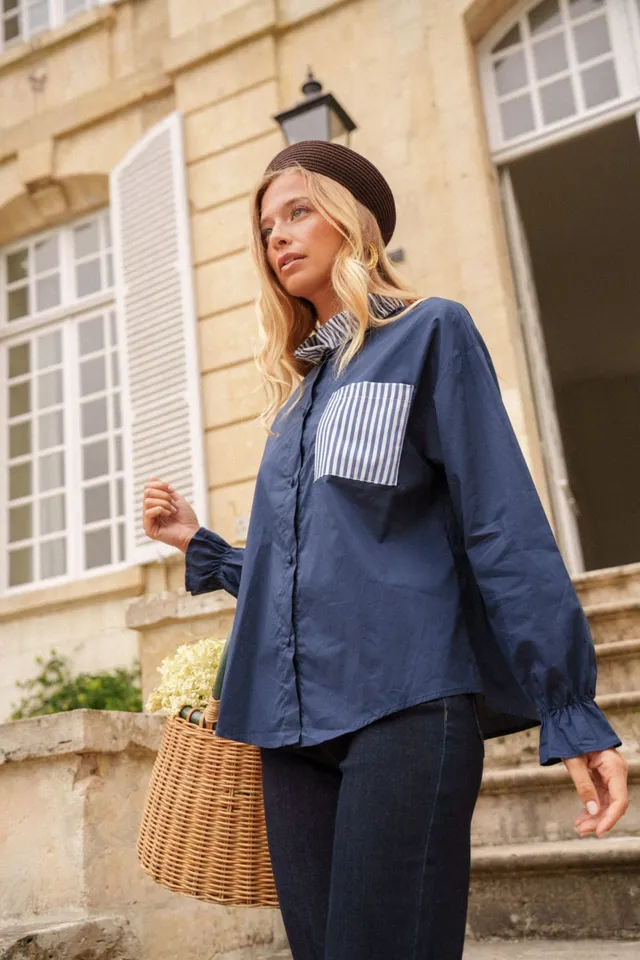 Maison Onado Charlotte chemise coton rayée