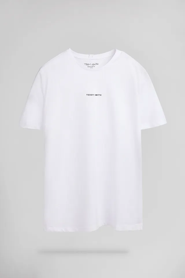 Teddy Smith T-Soy 2 T-shirt col rond blanc coton homme