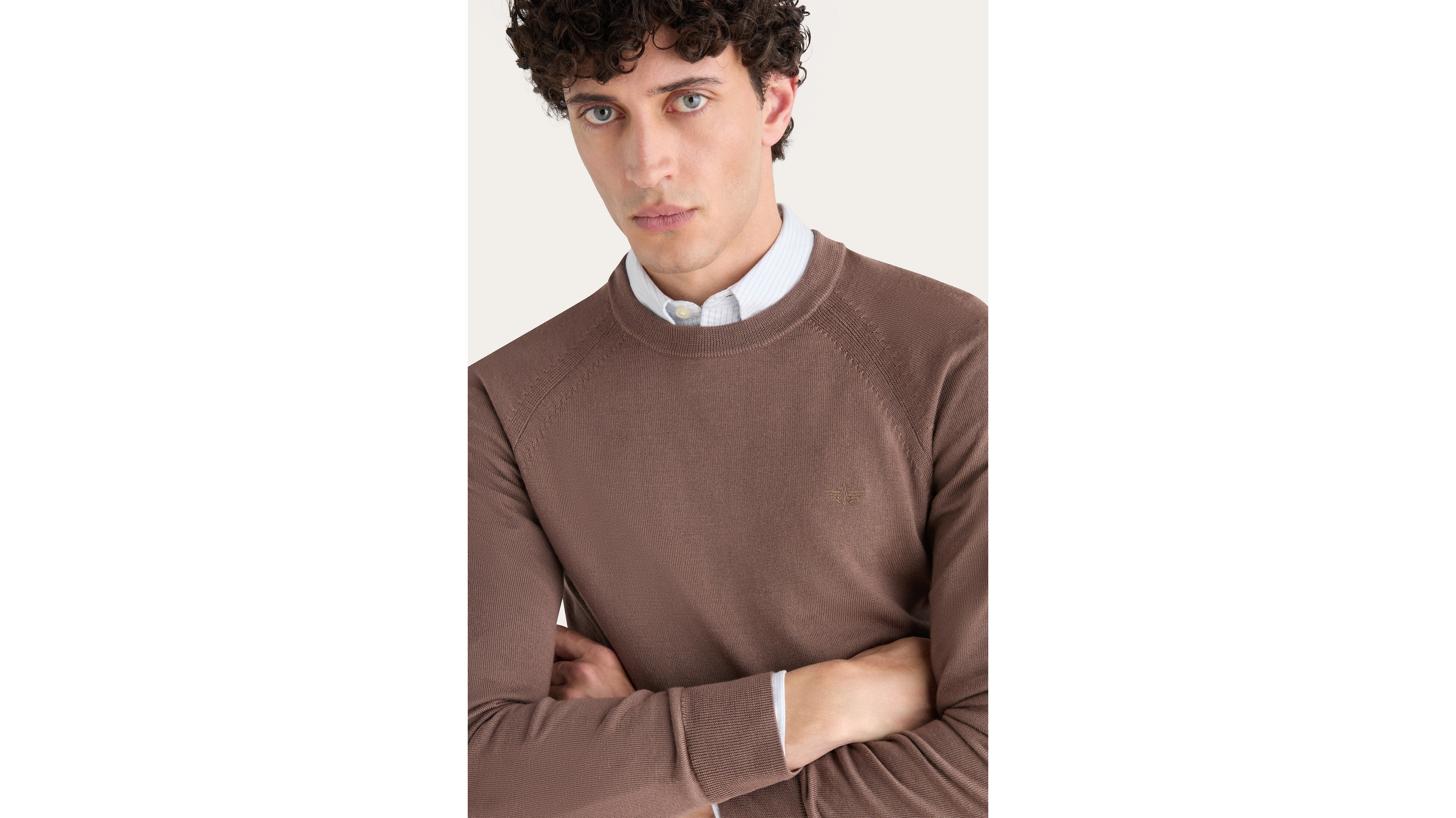 Dockers Regular Fit Crewneck pull marron col rond