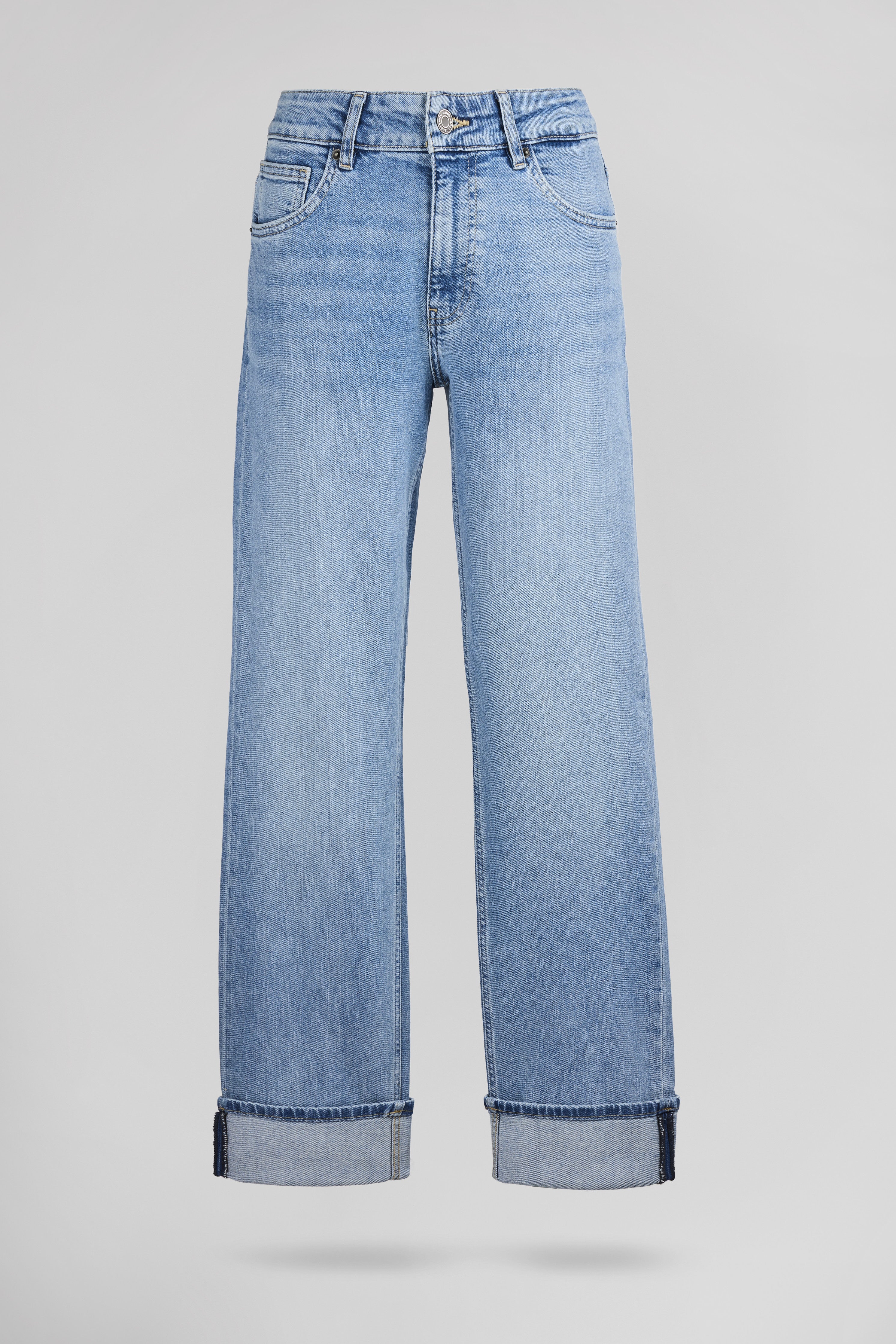 Teddy Smith Boyfriend jean droit bleu clair revers