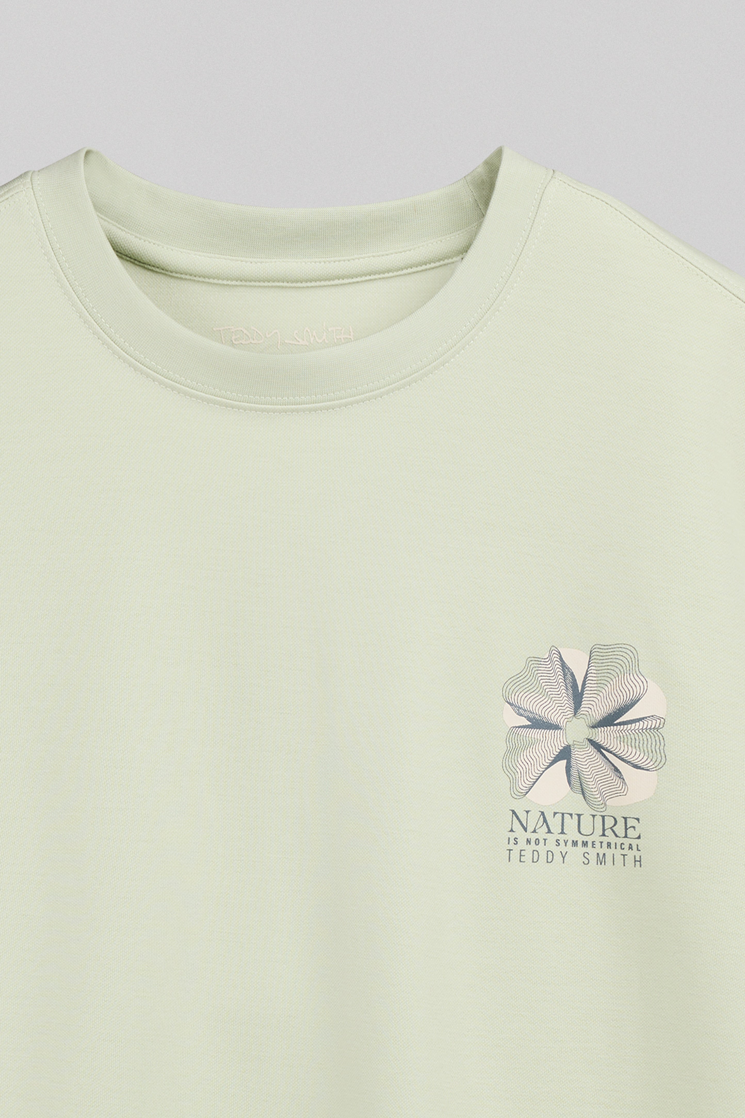 Teddy Smith T-Nature MC t-shirt vert nacre ample coton