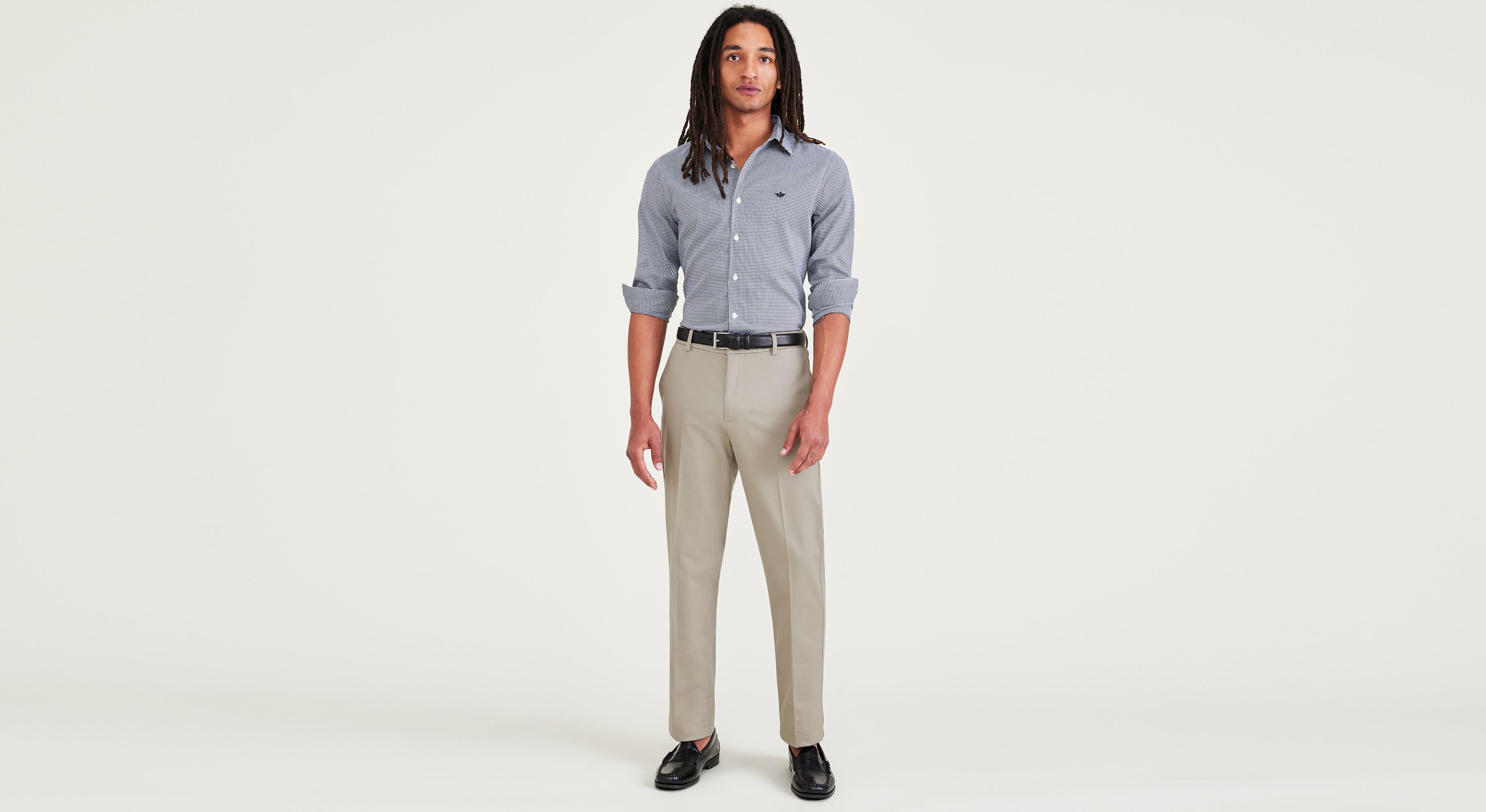 Dockers Signature Iron Free chino slim beige à pli