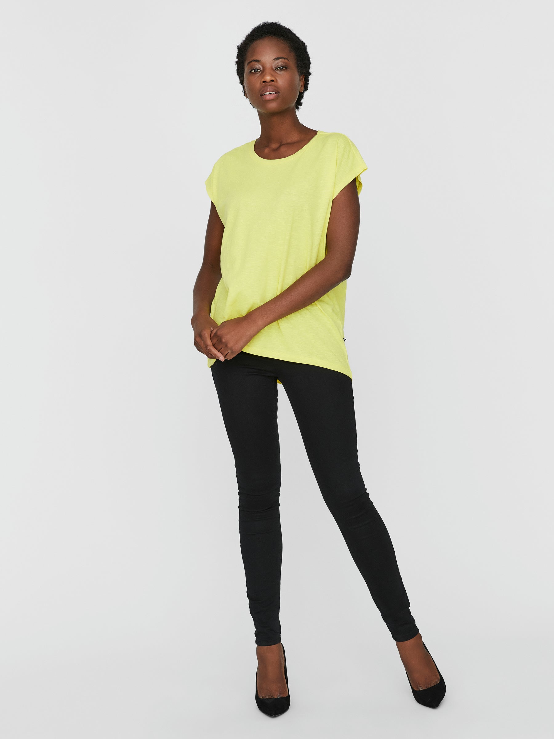 Noisy May t-shirt oversize col rond ourlet arrondi