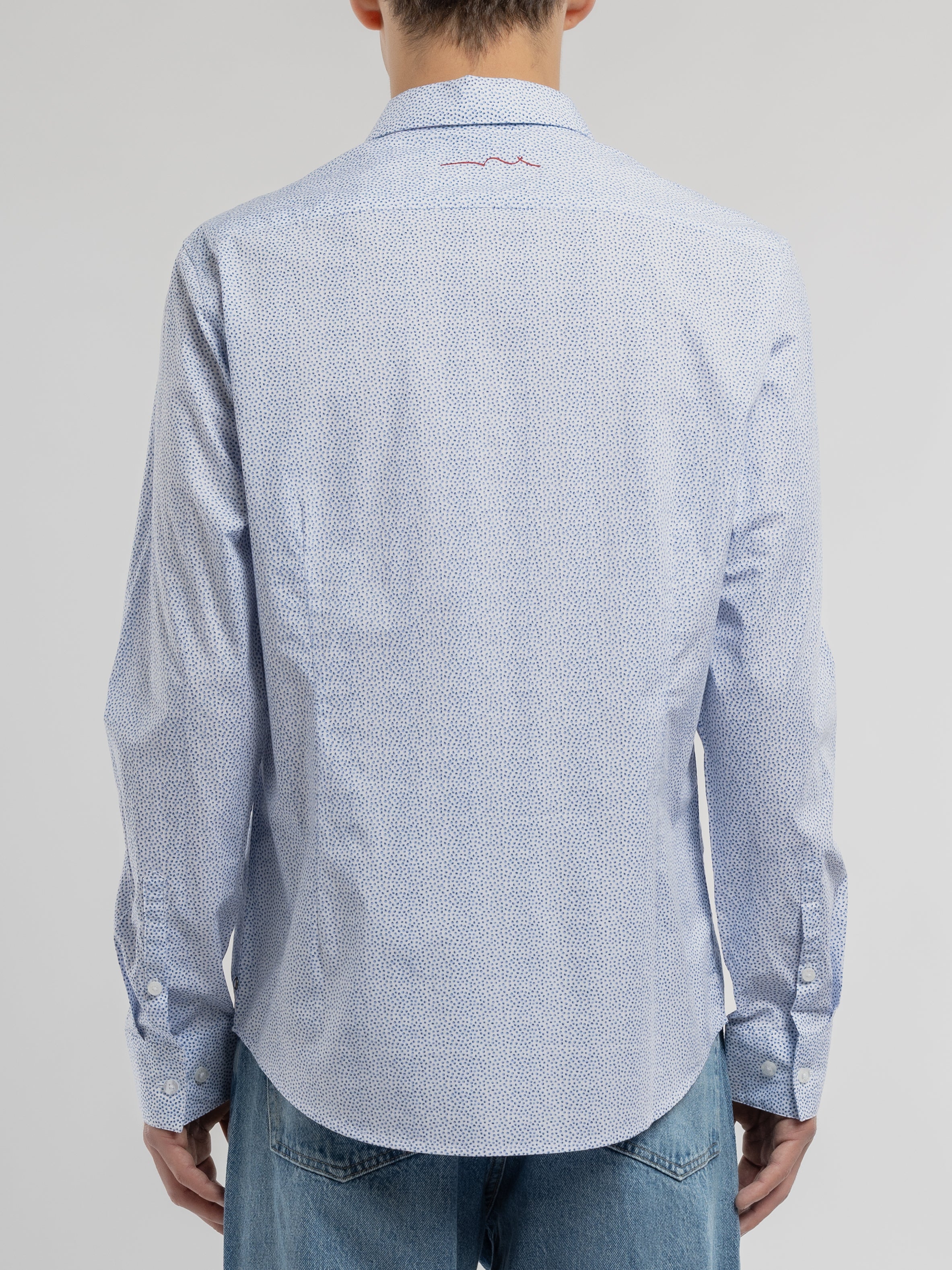 Teddy Smith Carton ML chemise blanc micro dots coton