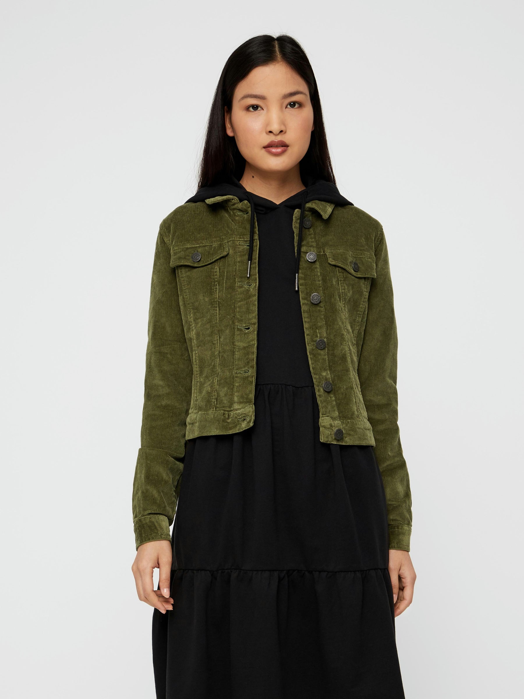 Noisy May veste velours côtelé slim col chemise