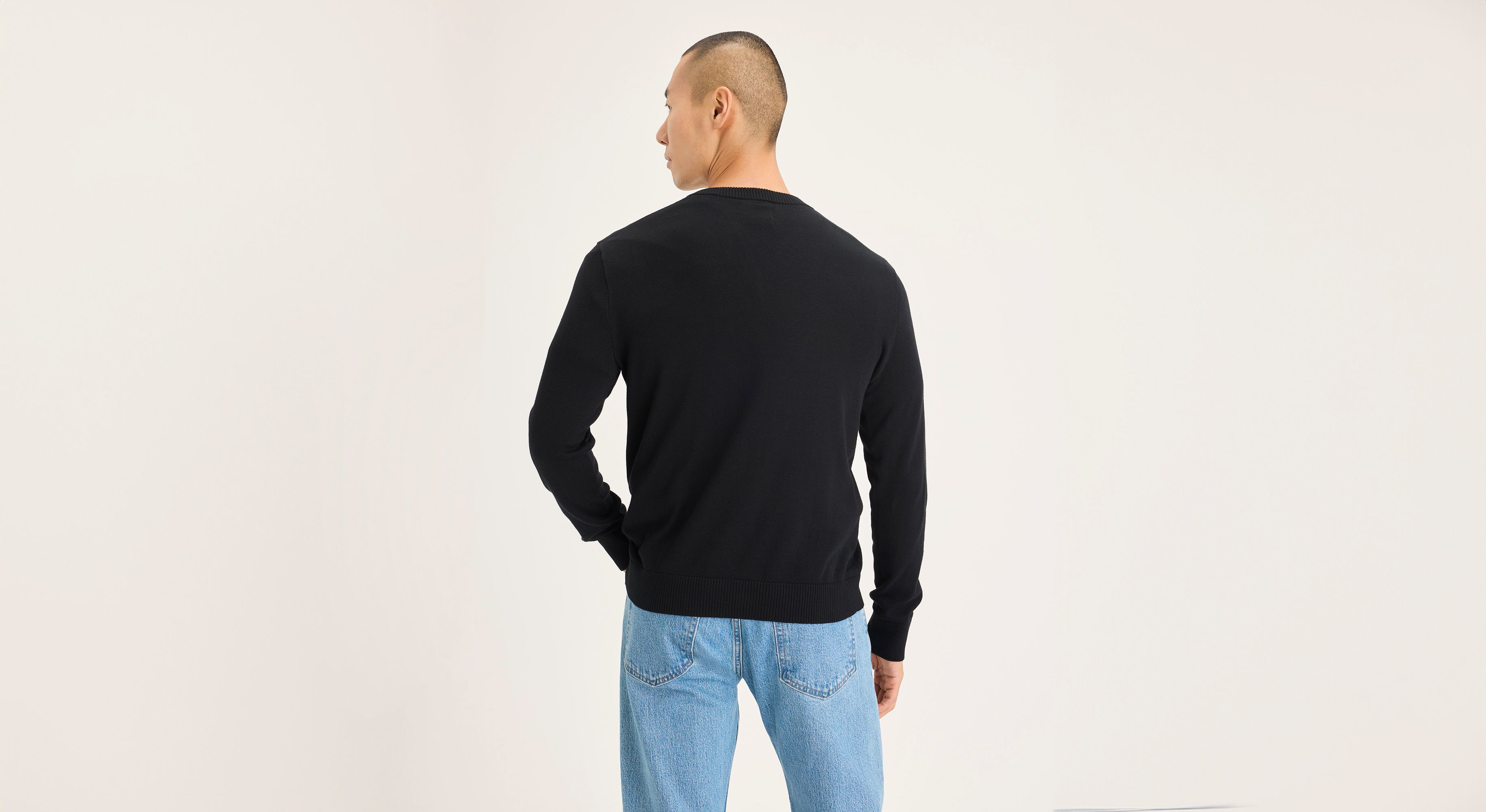 Dockers V Neck pull noir col V coupe droite