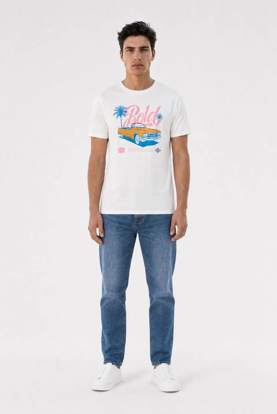 Teddy Smith T-Carser MC t-shirt middle white coton