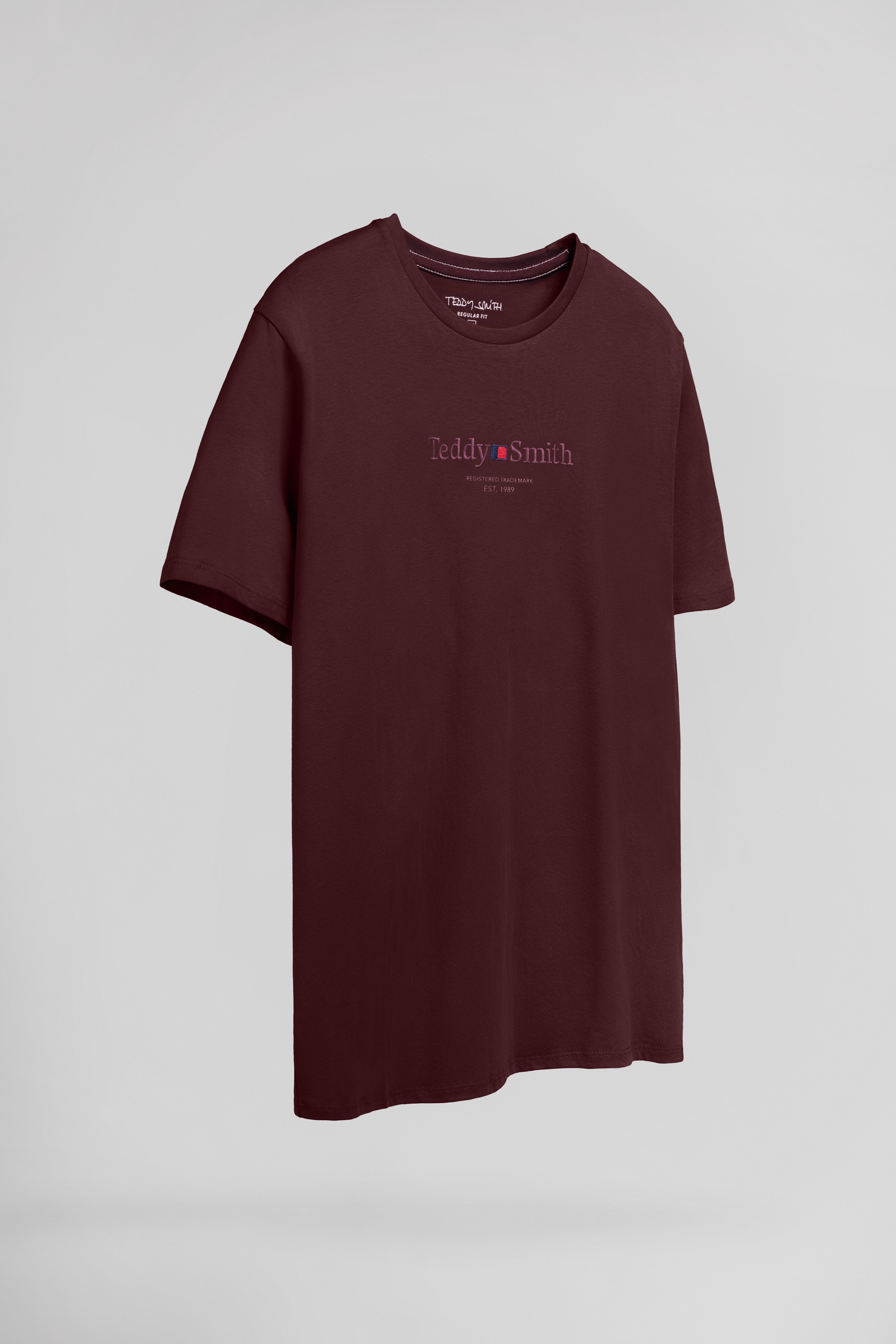 Teddy Smith T-Jim MC t-shirt bordeaux foncé homme