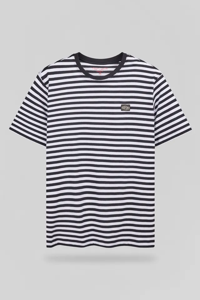 Teddy Smith T-Stry t-shirt ample bleu marine rayé