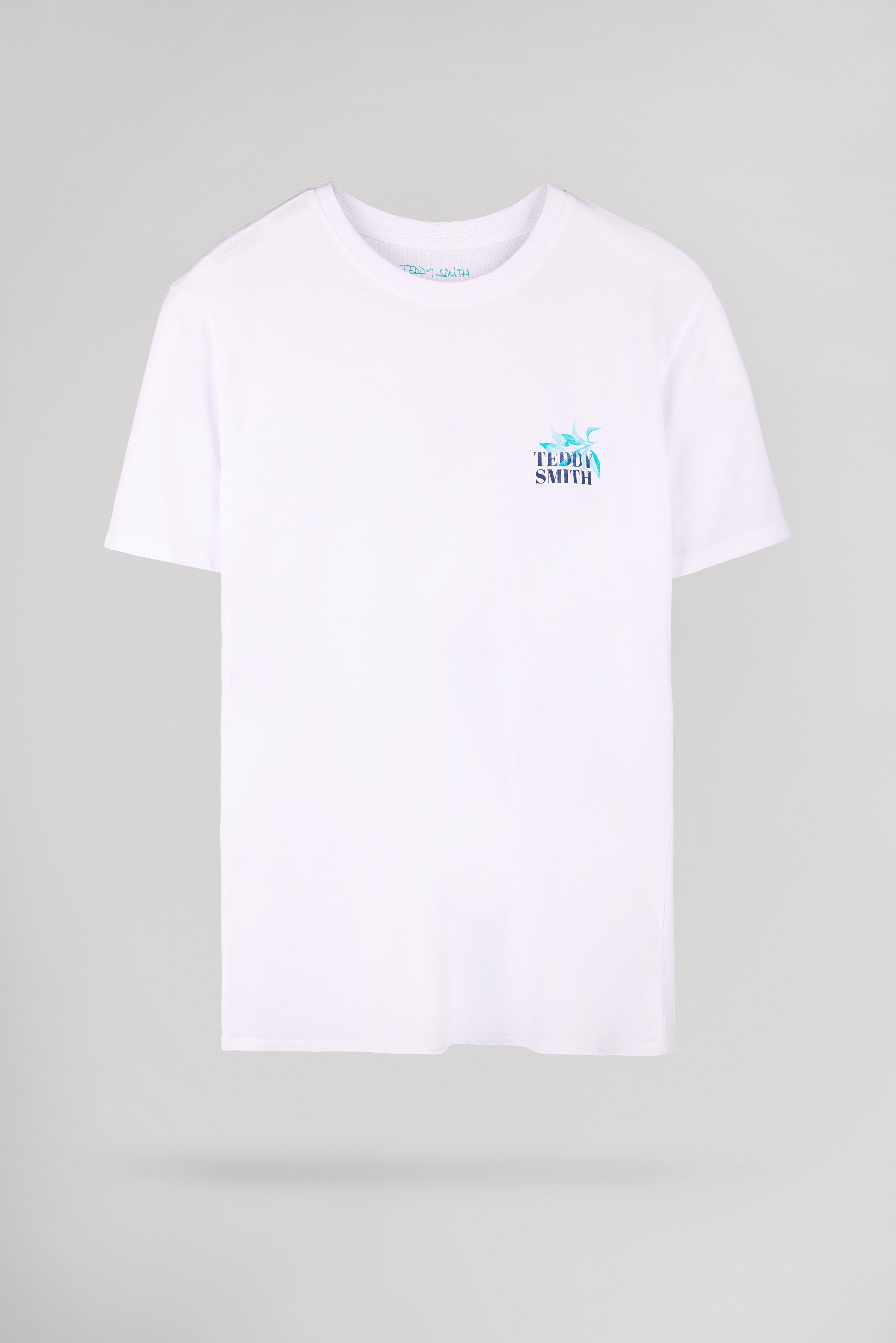 Teddy Smith T-Land t-shirt blanc col rond homme