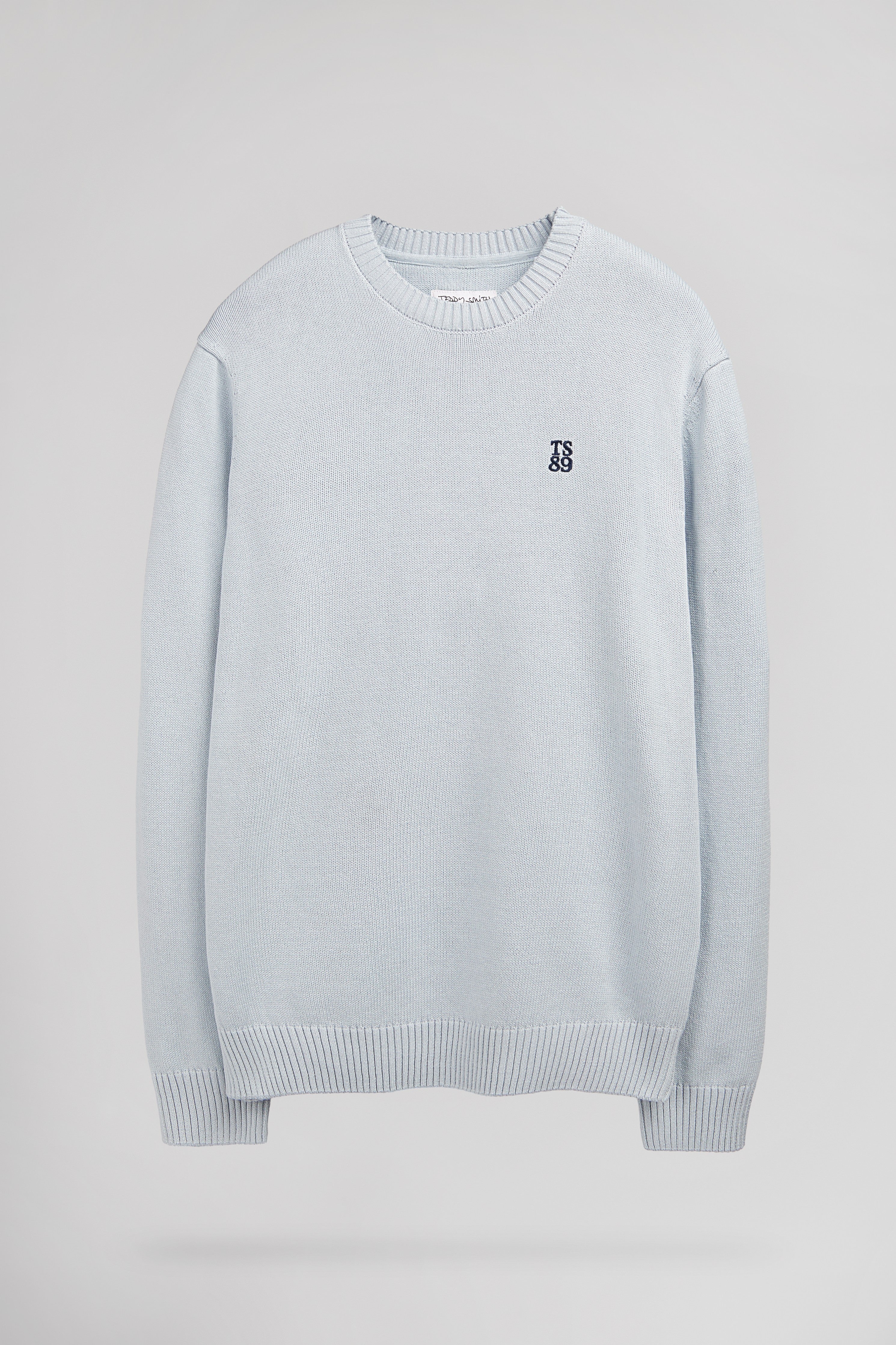 Teddy Smith P-Jimmy pull coton blue shirt col rond