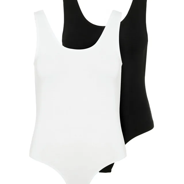 Noisy May body sans manches lot de 2 noir blanc coton slim