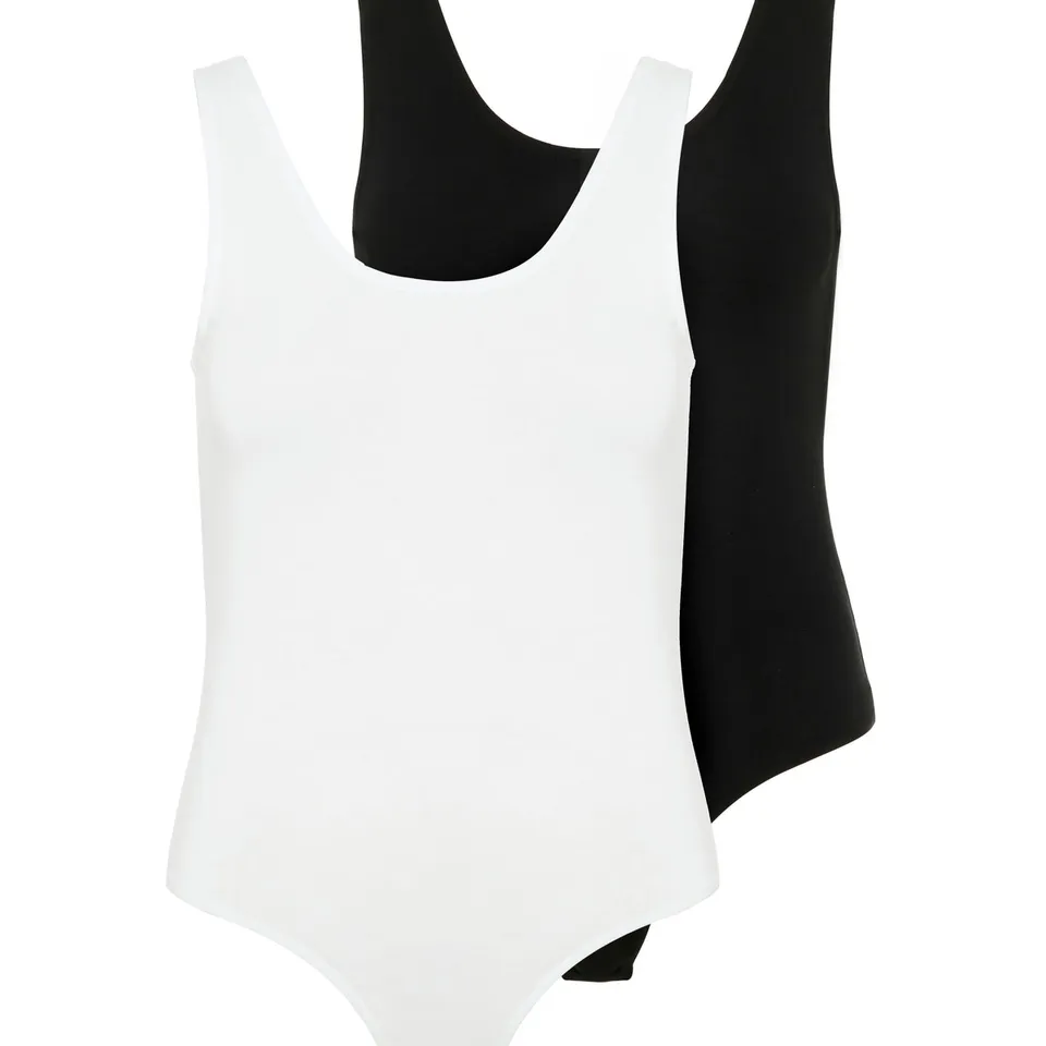 Noisy May body sans manches lot de 2 noir blanc coton slim