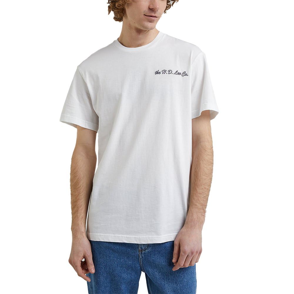 Lee Relax 90S T-shirt homme taille L blanc éclatant coton