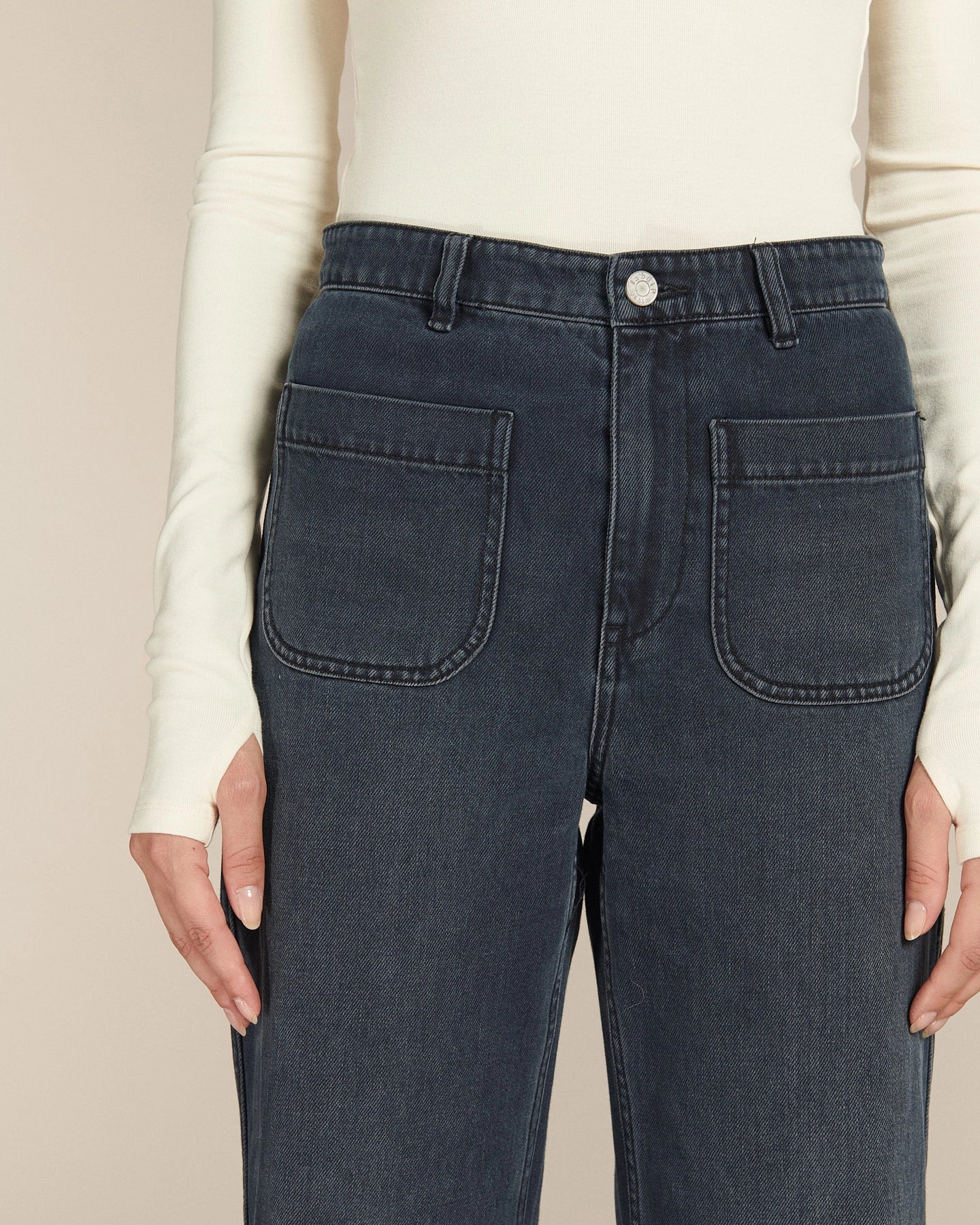 Labdip Samuel jean large taille haute bleu indigo