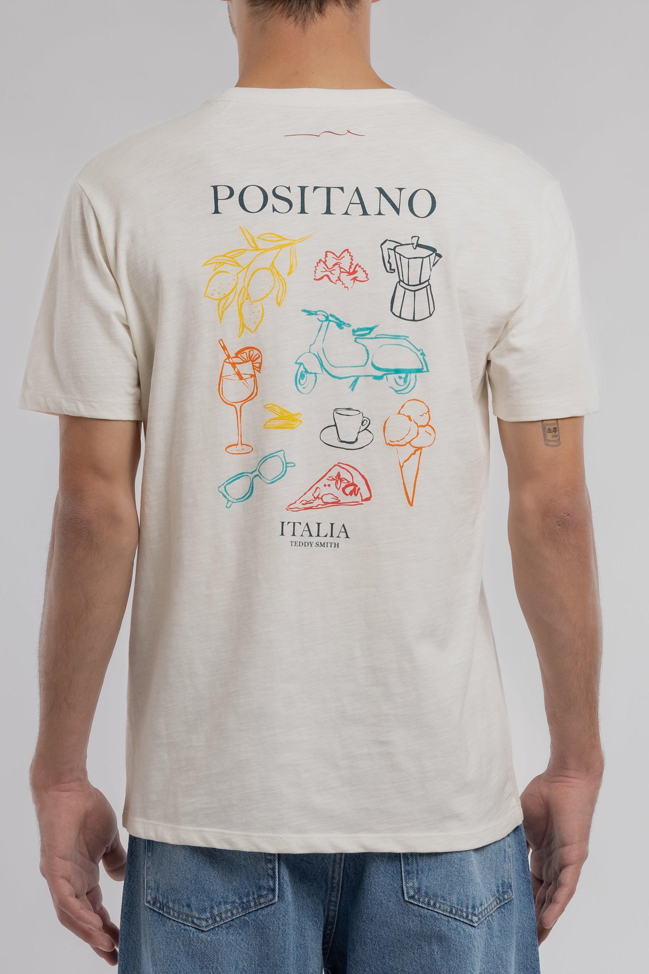 Teddy Smith T-Italio MC Middle t-shirt blanc coton