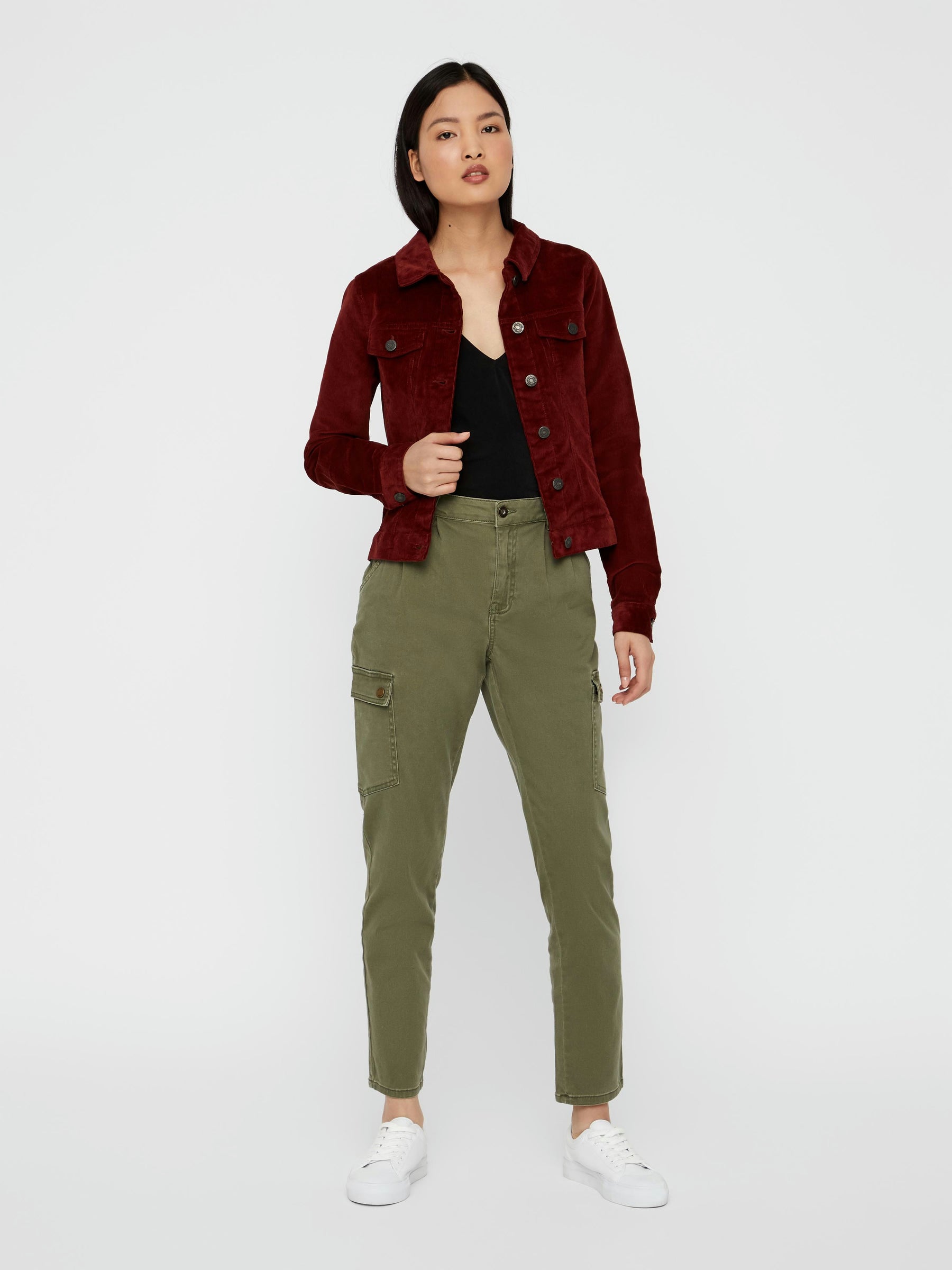 Noisy May veste velours côtelé slim coton stretch poches