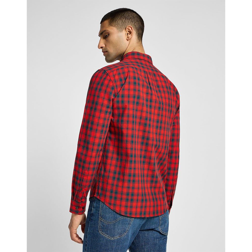 Lee Bueller chemise button down regular bleue coton homme