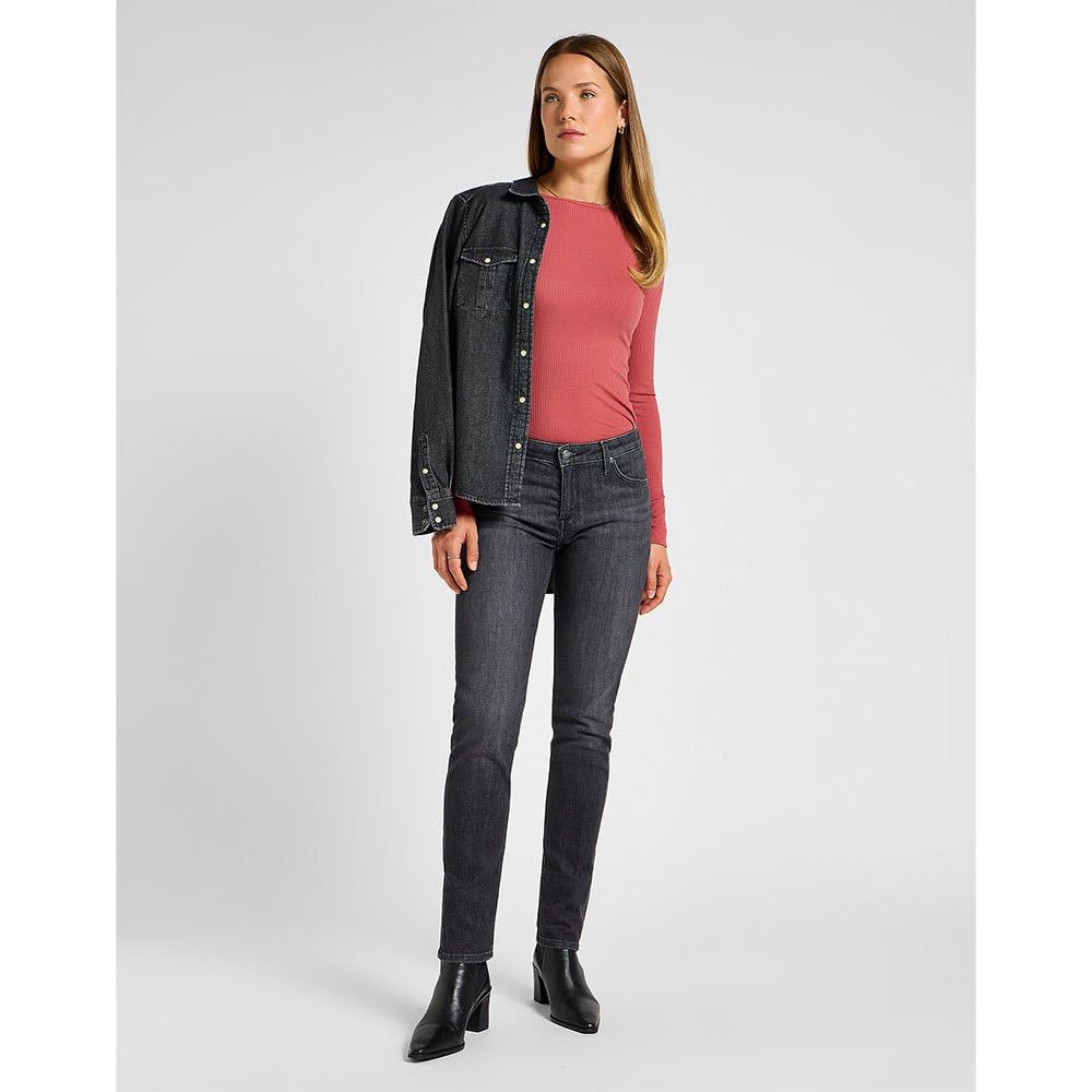 Lee Ls Boat Neck Tee t-shirt femme cannelle M coupe slim