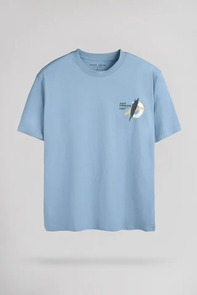 Teddy Smith T-Stock t-shirt ample bleu gris coton