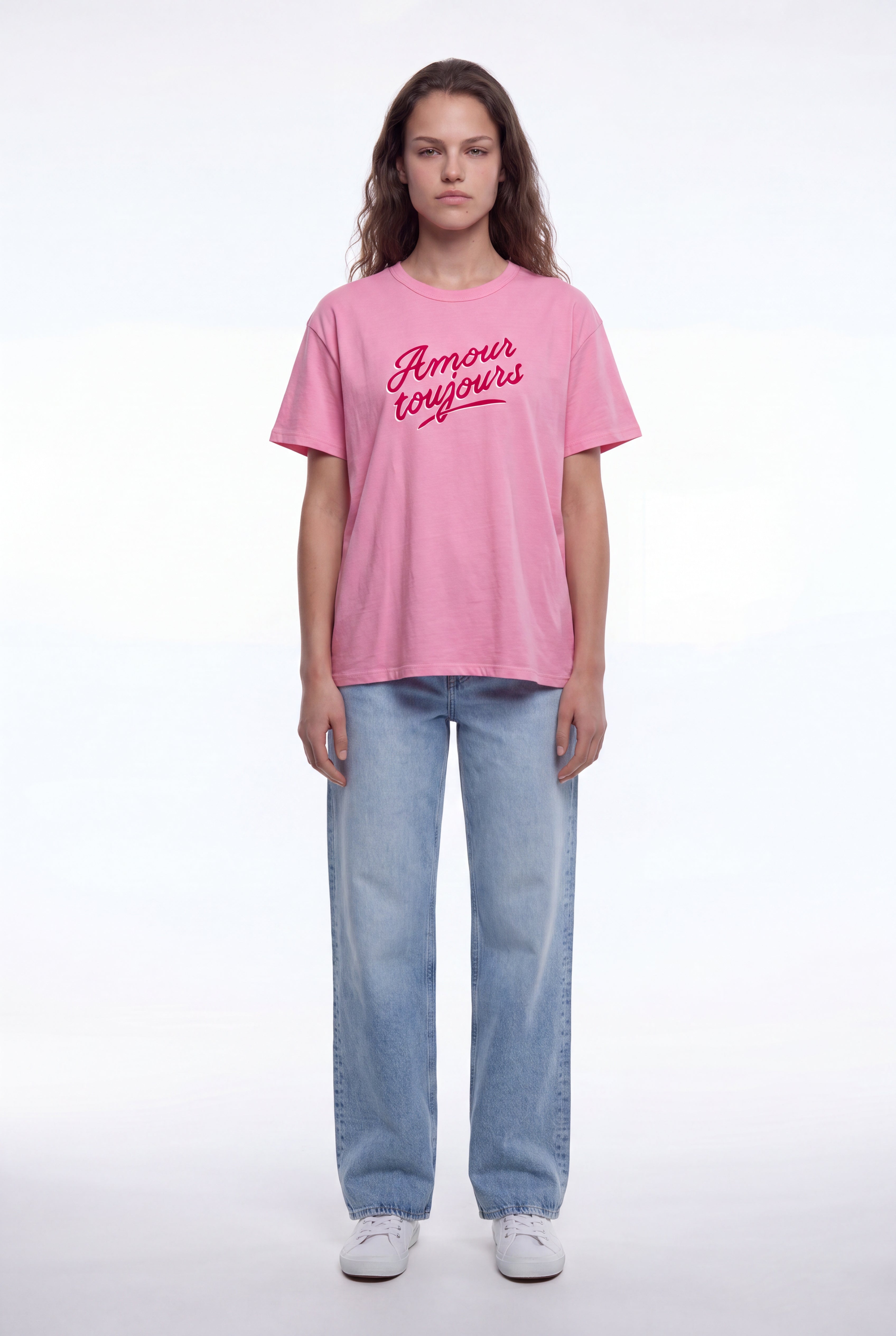 Teddy Smith T-Amour t-shirt oversize rose bonbon femme coton