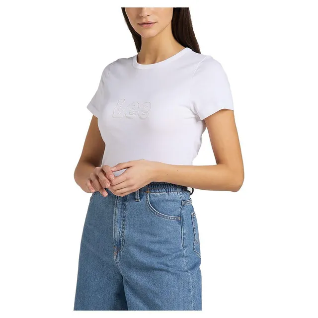 Lee Slim Cropped Tee t-shirt femme blanc ajusté