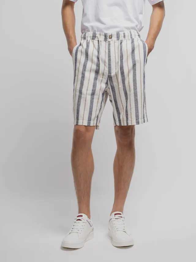 Teddy Smith S-Darius SH Lin short dark navy rayures