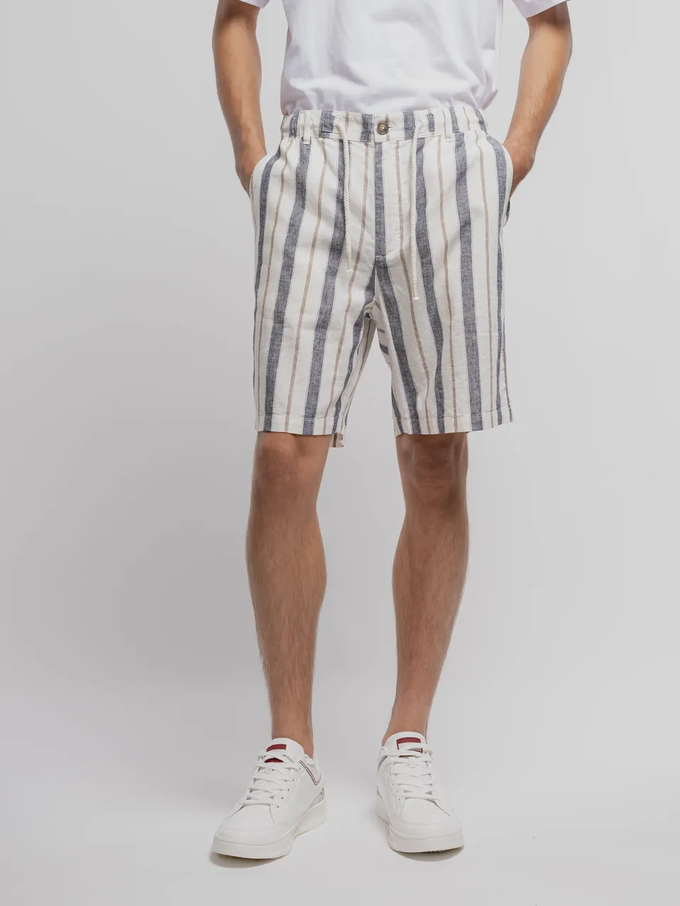 Teddy Smith S-Darius SH Lin short dark navy rayures