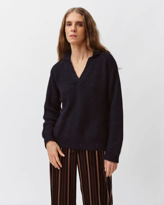 DIEGA Palpo pull marine maille texturée