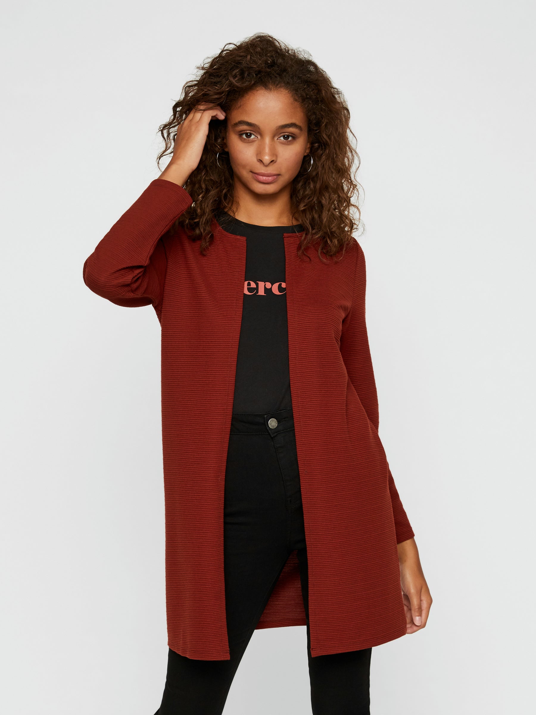 Noisy May gilet long col rond doux stretch