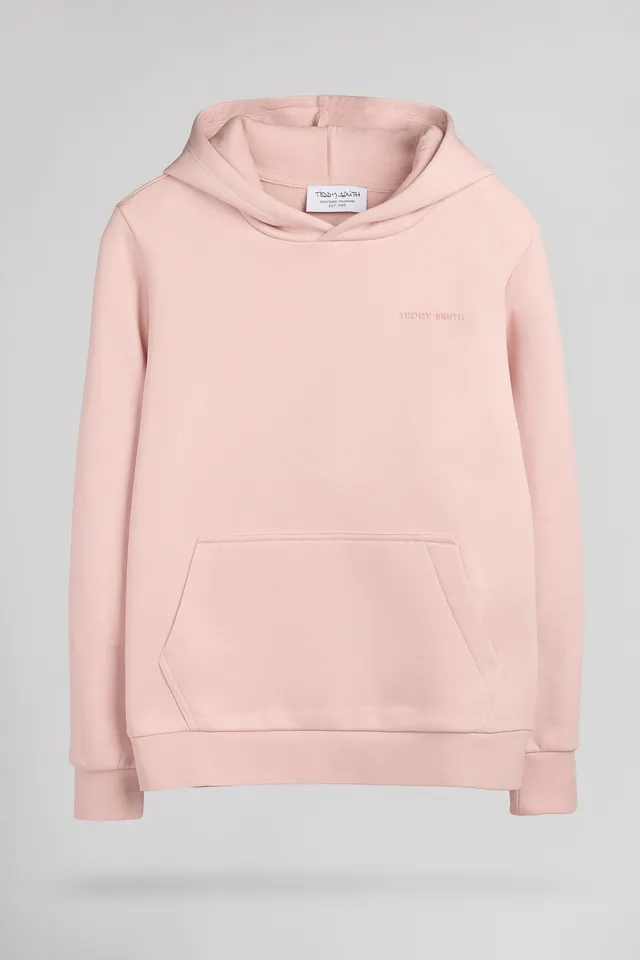 Teddy Smith S-Nark hoodie rose pastel enfant coton