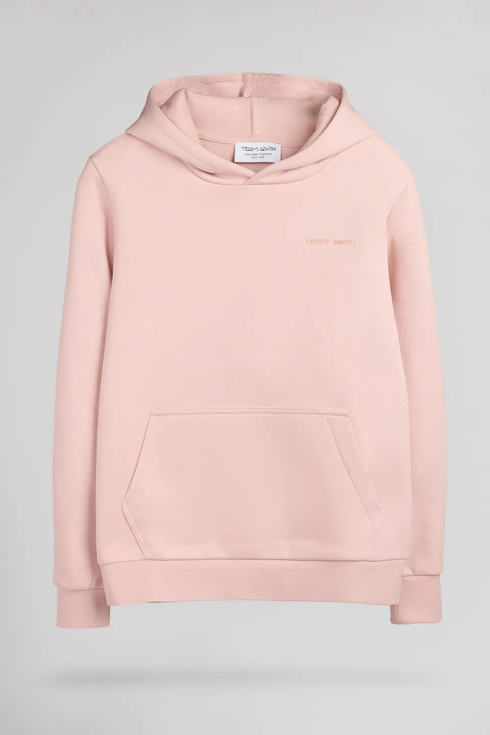 Teddy Smith S-Nark hoodie rose pastel enfant coton