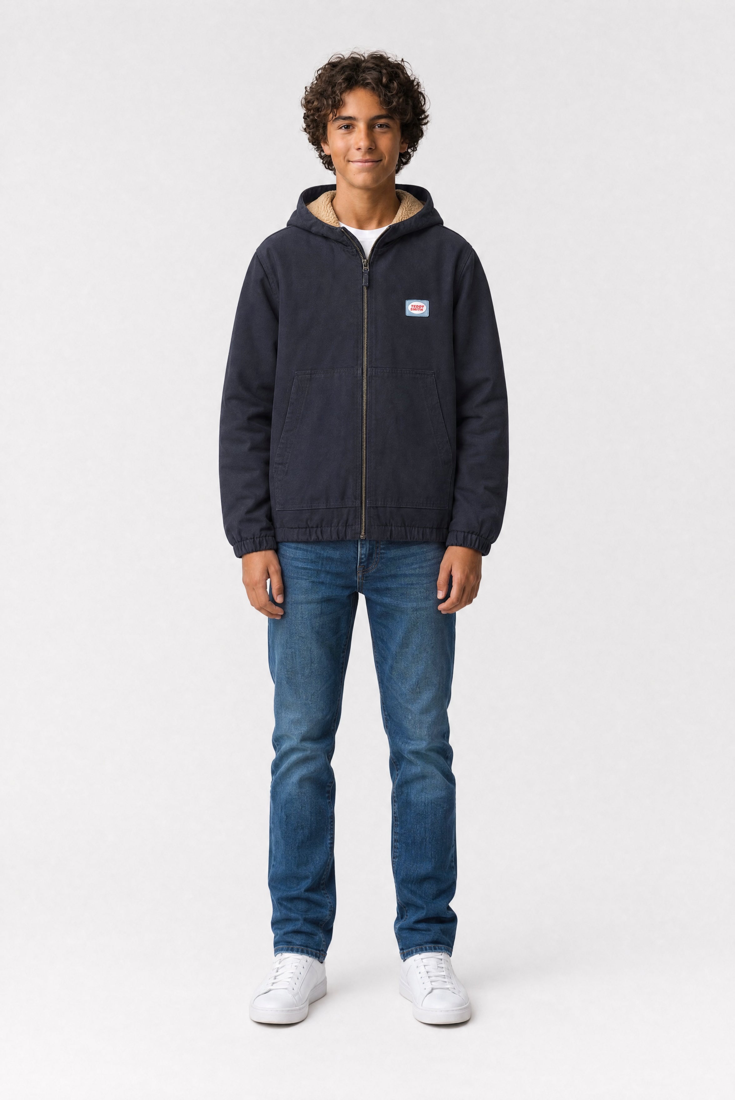 Teddy Smith B-Quentin JR Dark Navy blouson garçon sherpa