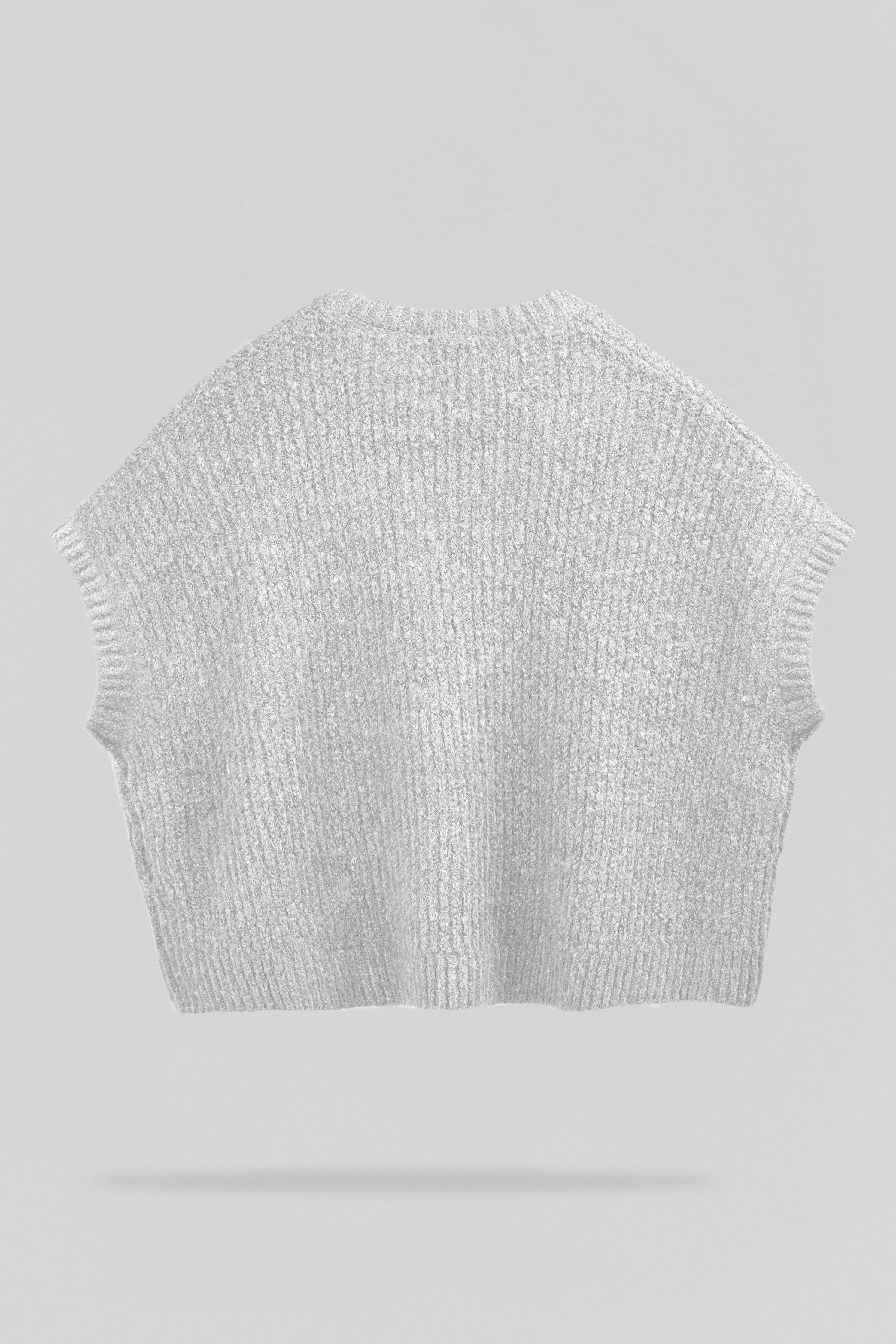 Teddy Smith P-Malia pull sans manches femme gris chiné fluffy