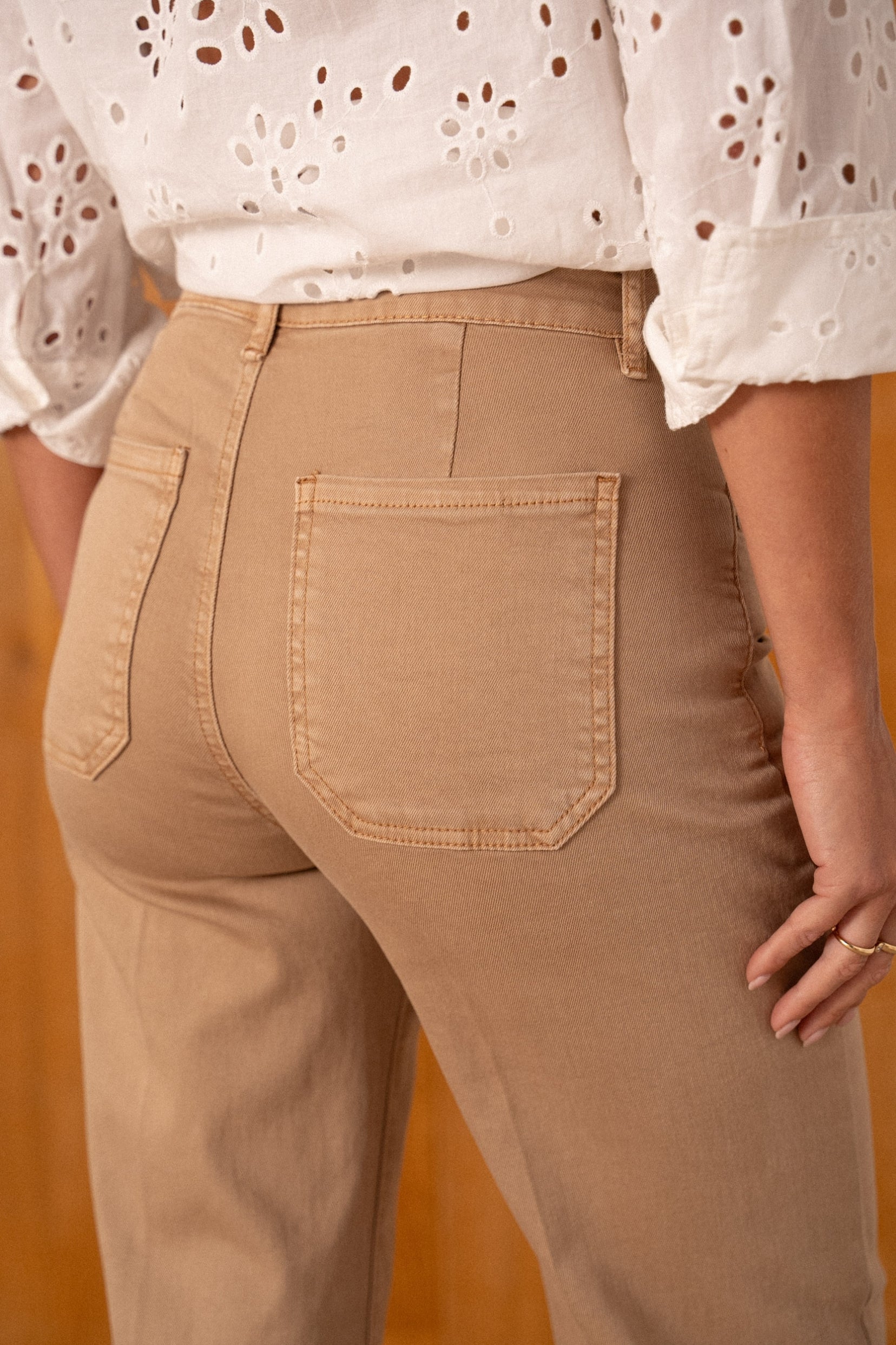Maison Onado Ariette jean wide leg camel clair