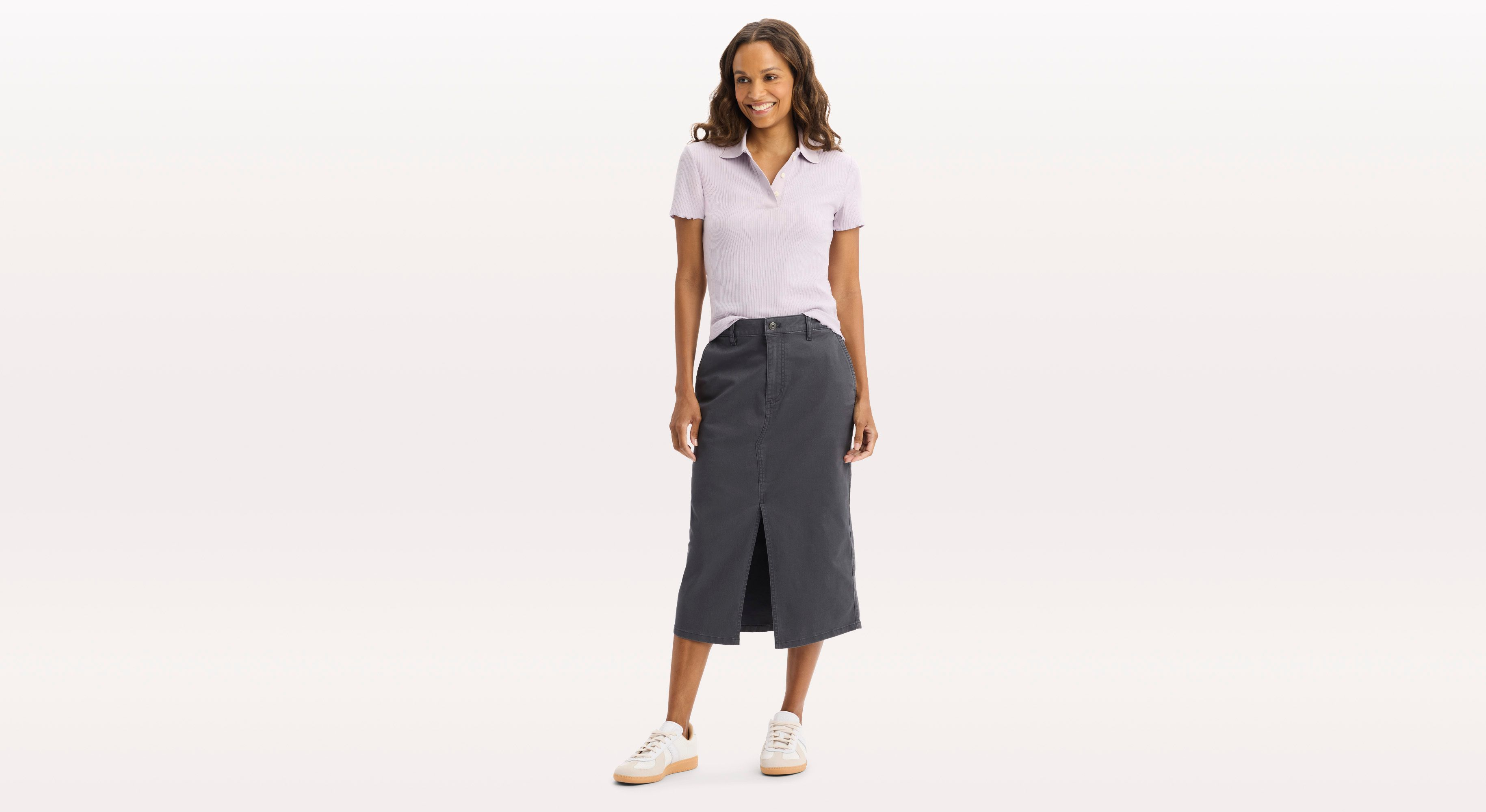 Dockers jupe chino femme classique bleu stretch
