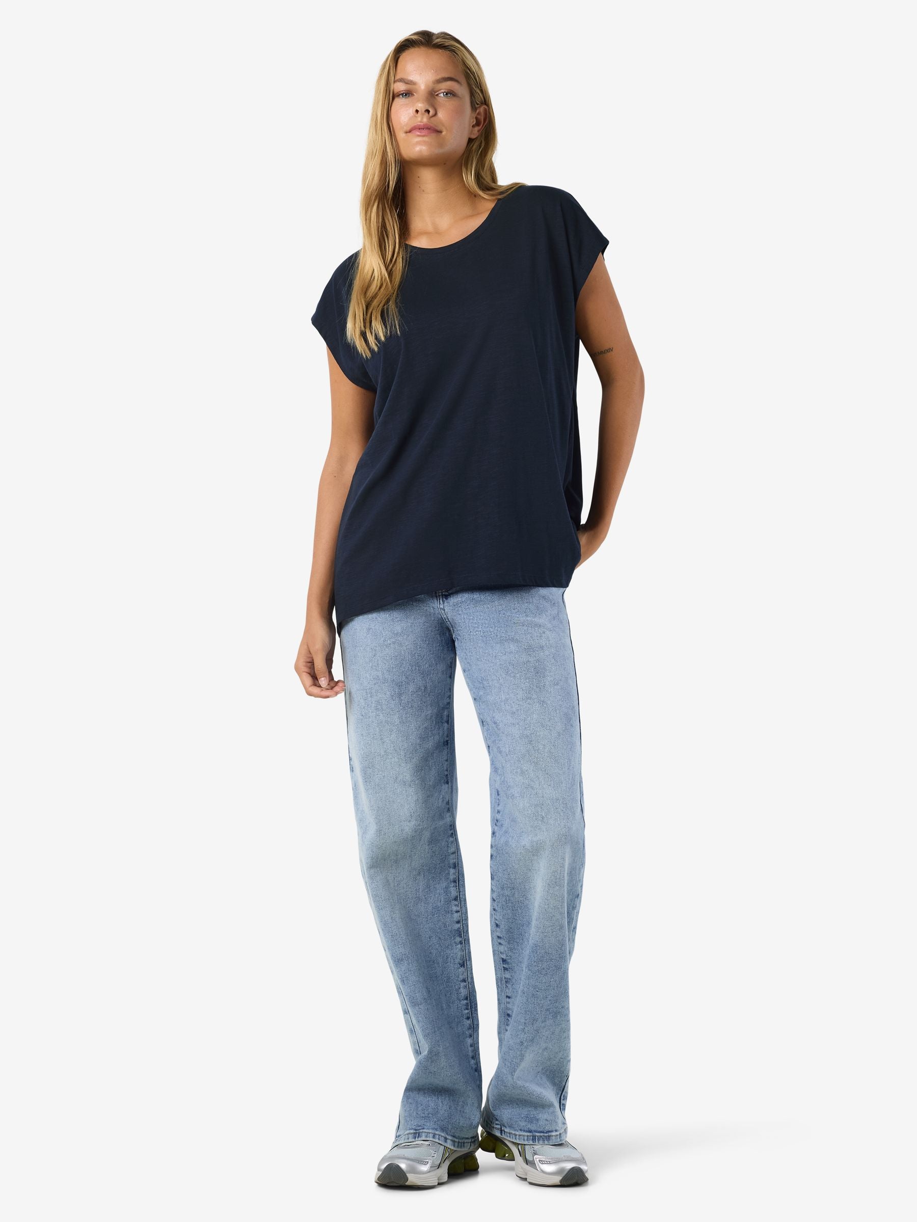 Noisy May t-shirt oversize coton bio col rond