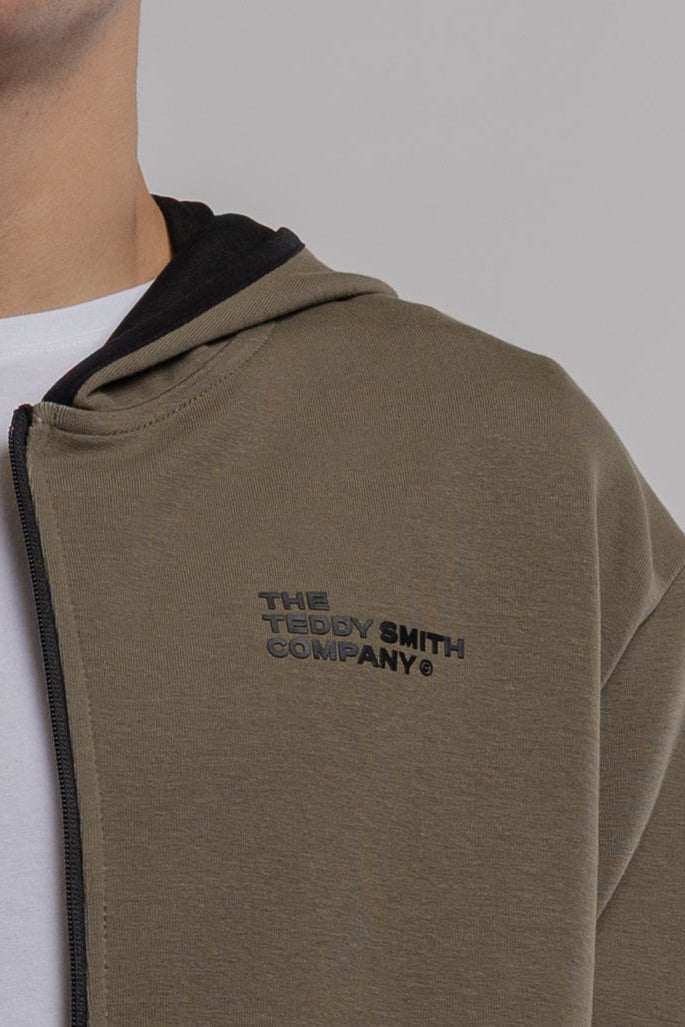 Teddy Smith Giclass Nilo HZ sweat zippé Dusty Kaki taille S