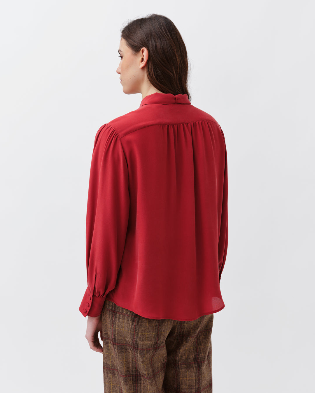 DIEGA COLZA chemise soie rouge