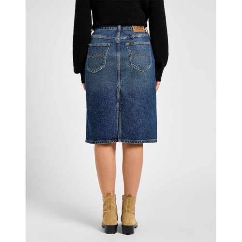 Lee Midi jupe jean femme Dark Glamour 31W taille haute