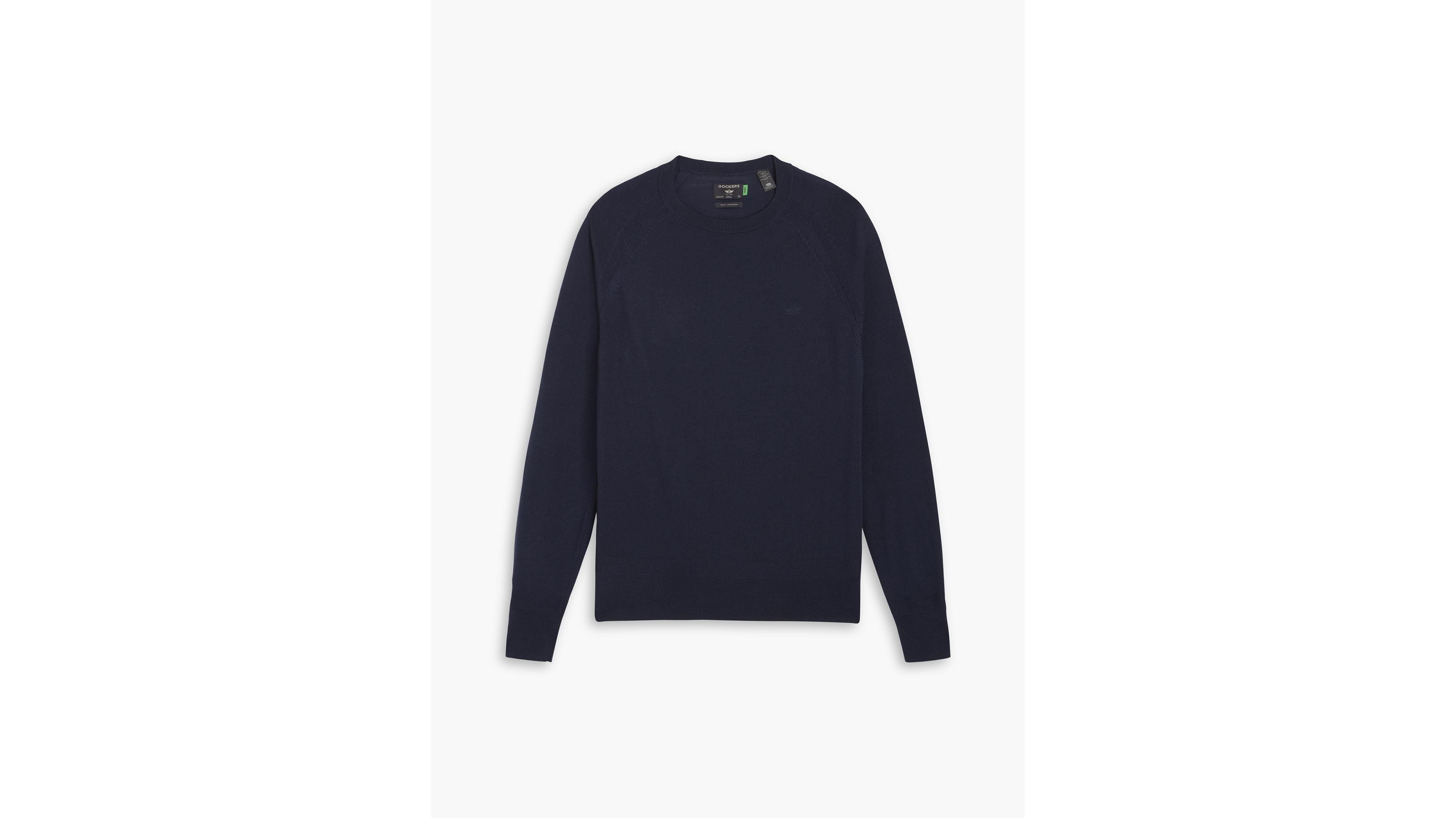 Dockers pull col rond regular bleu marine coton