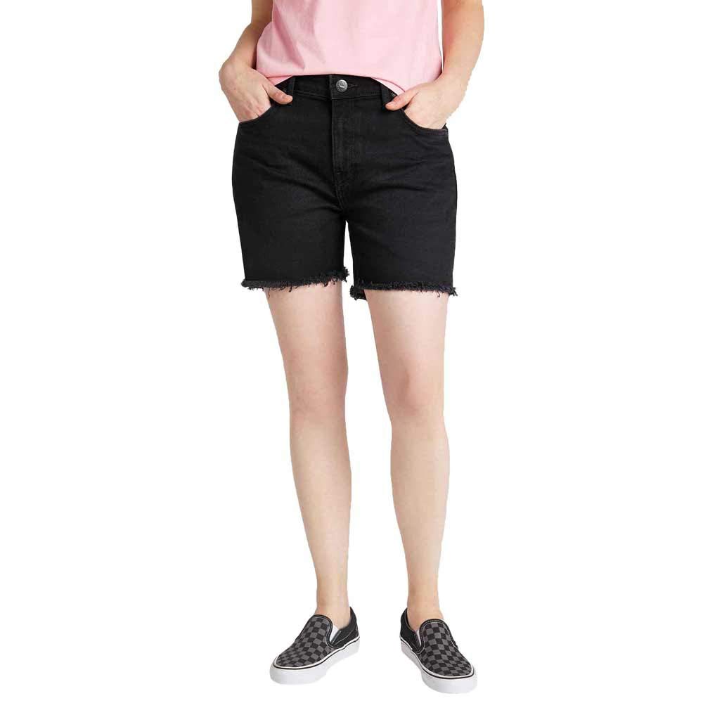 Lee Short Jean Femme Noir Denim Stretch