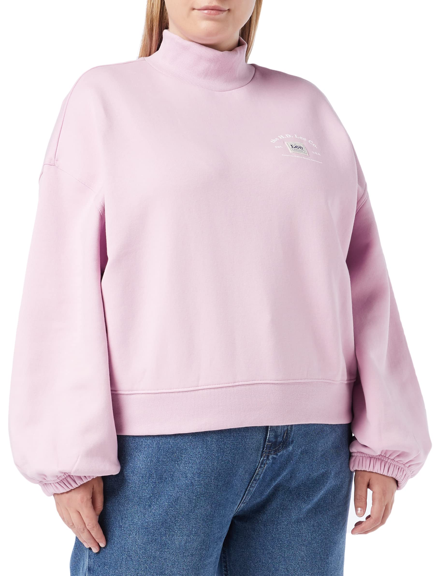 Lee Highneck Volume Sleeve sweat femme violet