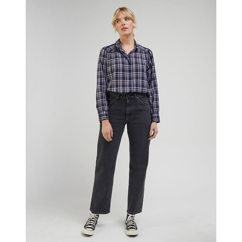 Lee Shirred T-Shirt chemisier XS violet coupe froncée