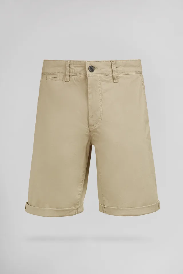 Teddy Smith Chino bermuda homme beige coton stretch