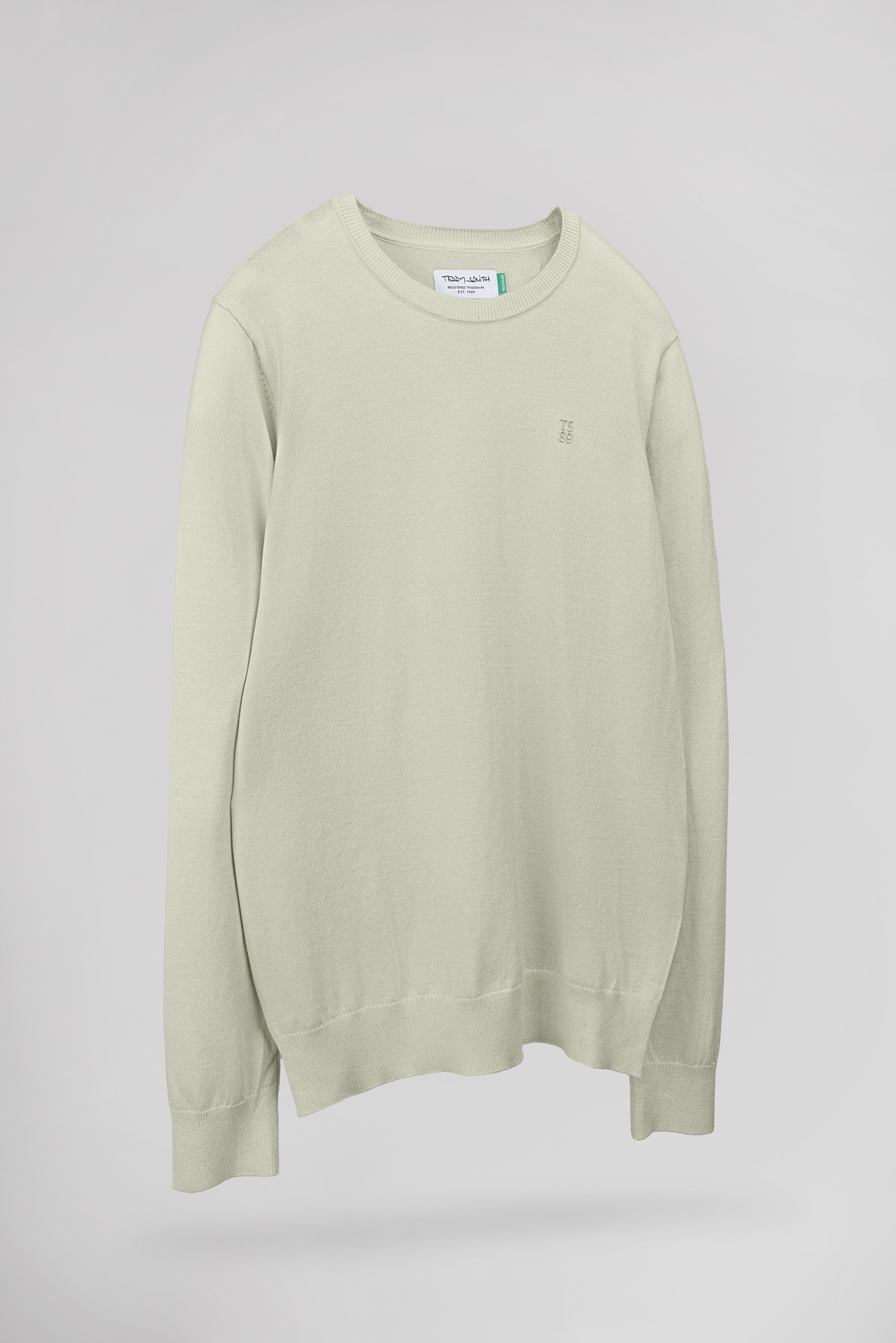 Teddy Smith P-Martino pull col rond vert nacré homme slim