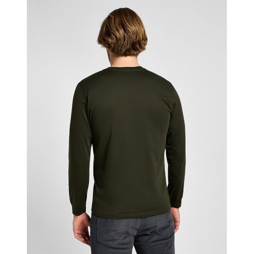 Lee Ls Med Wobbly tee-shirt homme vert olive coupe regular
