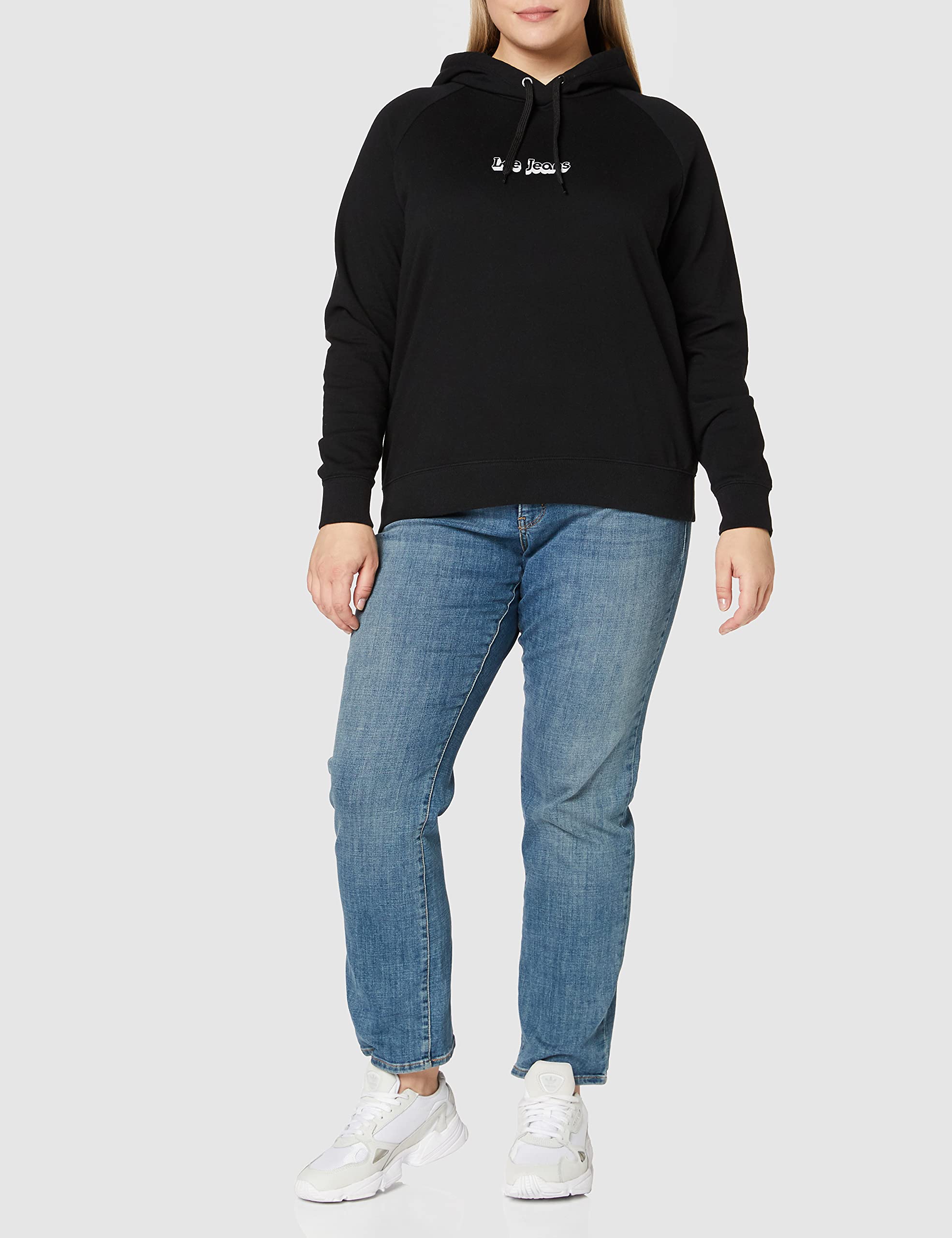 Lee Hoodie sweat à capuche femme noir manches longues
